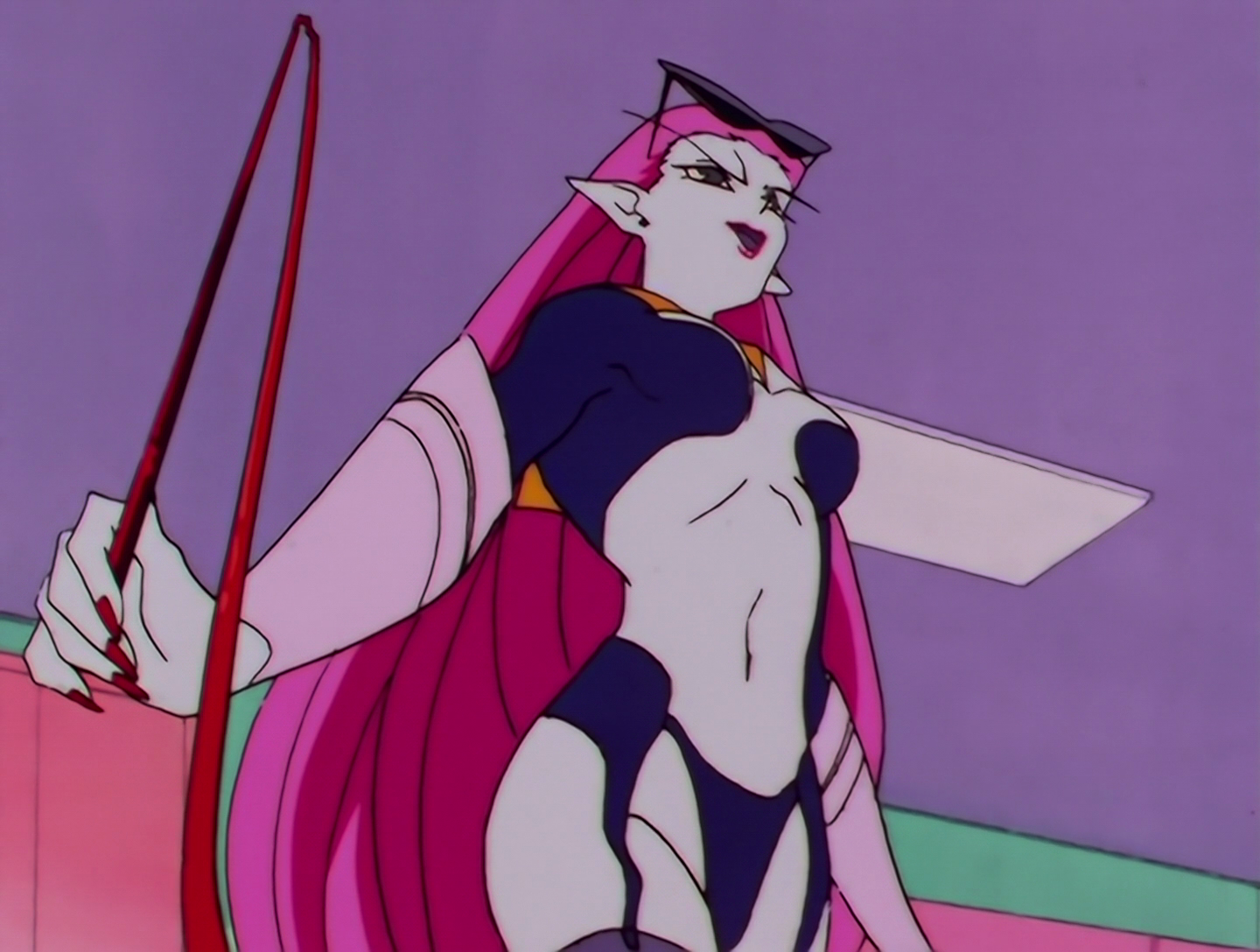 Sailor Ojou, again seen from below, but now she’s no longer wearing the dress and is instead in dark blue… lingerie? And she has a red whip. As we rapidly approach the top ten it’s getting harder and harder for me to describe these monsters in a neutral way, my goodness.